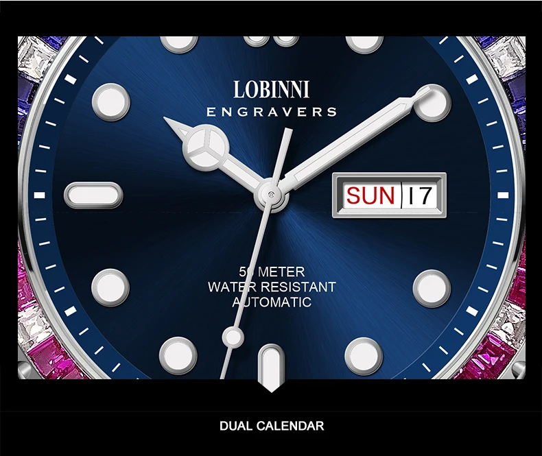 Lobinni Diamond Bezel Watch Automatic