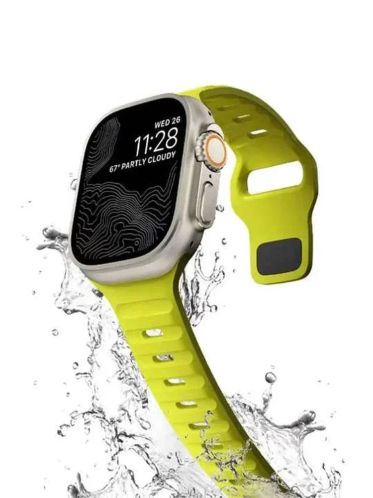 Silicone Apple Watch Bands for Series 9 8 7 6 5 SE Ultra