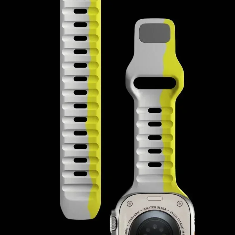Silicone Apple Watch Bands for Series 9 8 7 6 5 SE Ultra