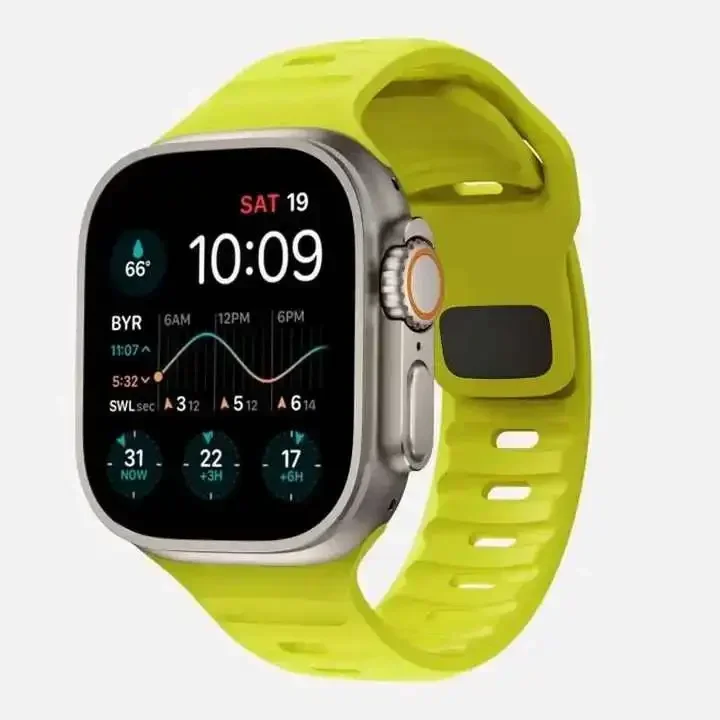 Silicone Apple Watch Bands for Series 9 8 7 6 5 SE Ultra