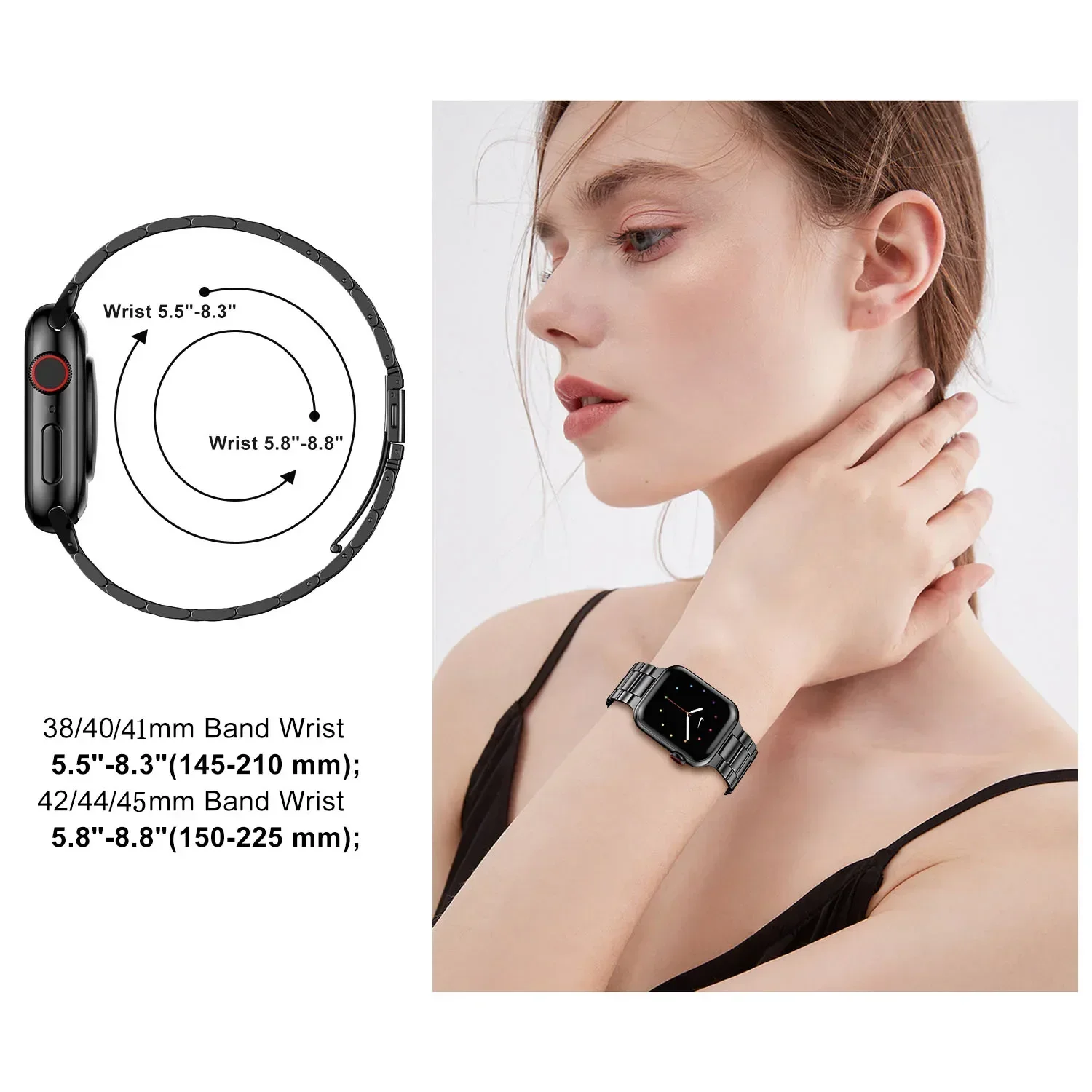 Stainless Steel Strap for Apple Watch Series 8 7 6 SE Ultra