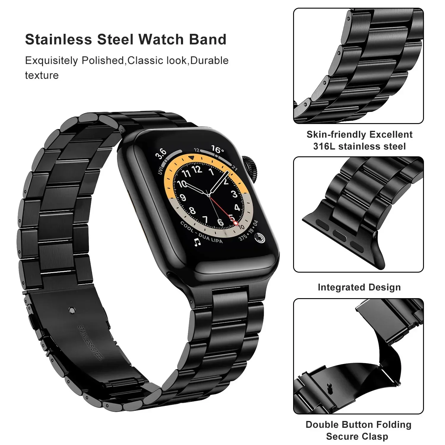 Stainless Steel Strap for Apple Watch Series 8 7 6 SE Ultra