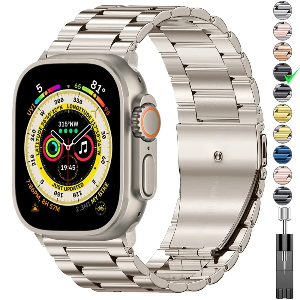 Stainless Steel Strap for Apple Watch Series 8 7 6 SE Ultra