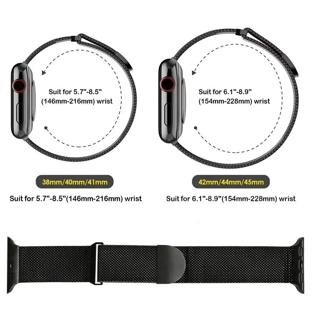 Magnetic Strap For Apple Watch 9 8 7 41mm 45mm Ultra