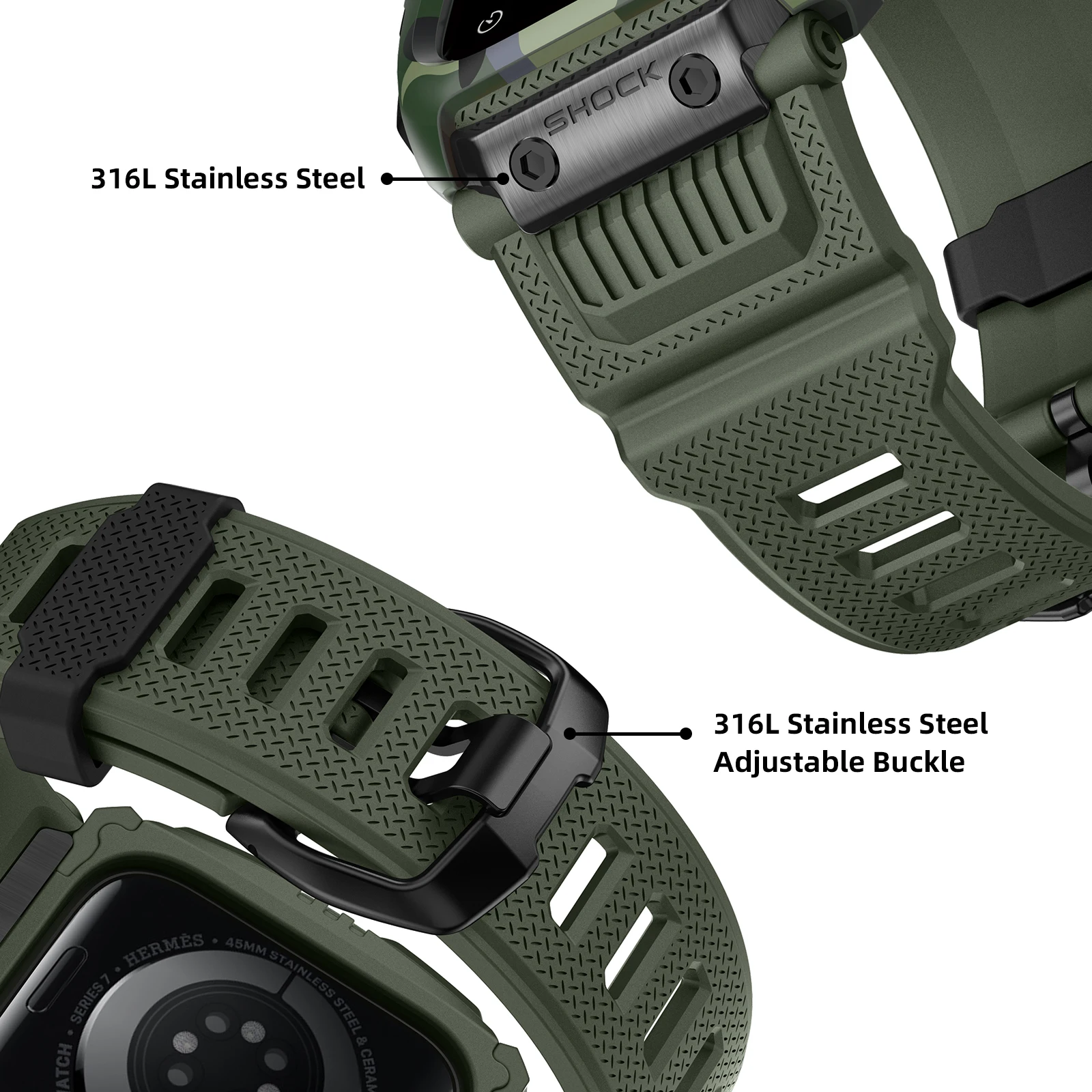 Sport Case for Apple Watch Drop-Resistant Waterproof Band