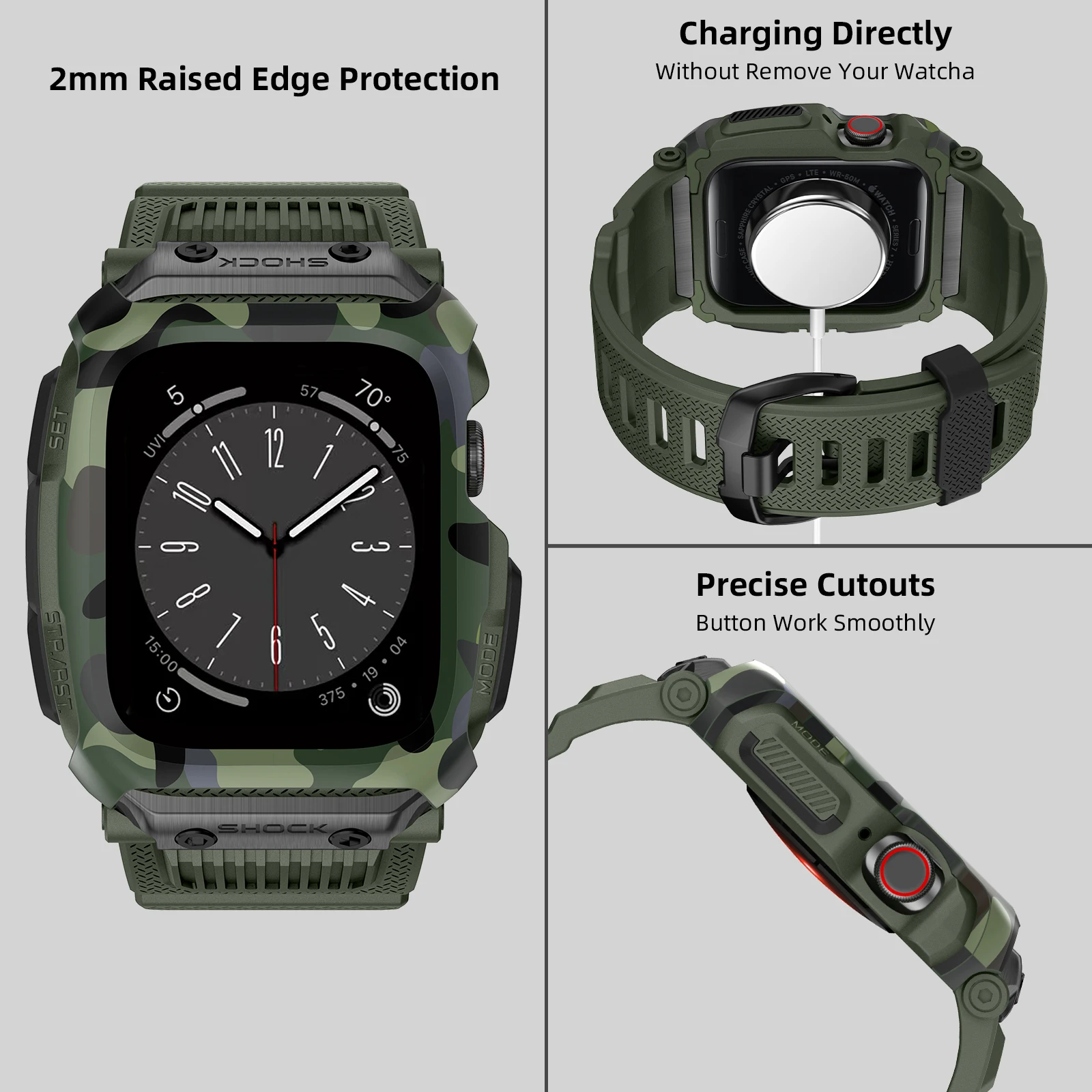 Sport Case for Apple Watch Drop-Resistant Waterproof Band
