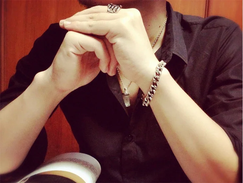 Sterling Silver Skull Bracelet for Men