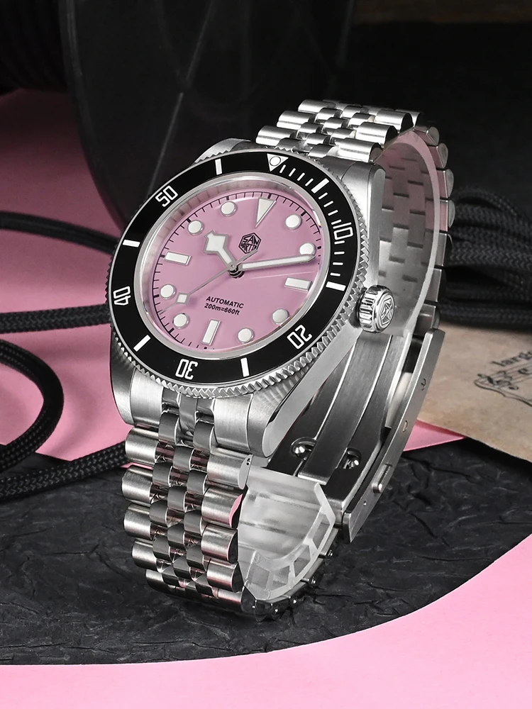 San Martin SN0128-G4 Pink BB Diver Watch