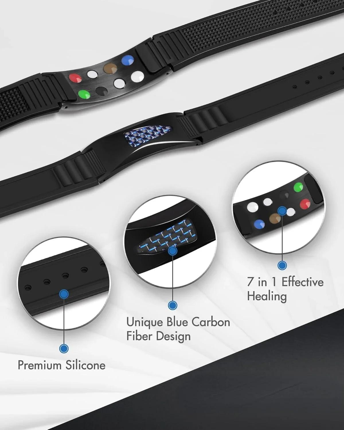 Silicone Carbon Fiber Power Wristband