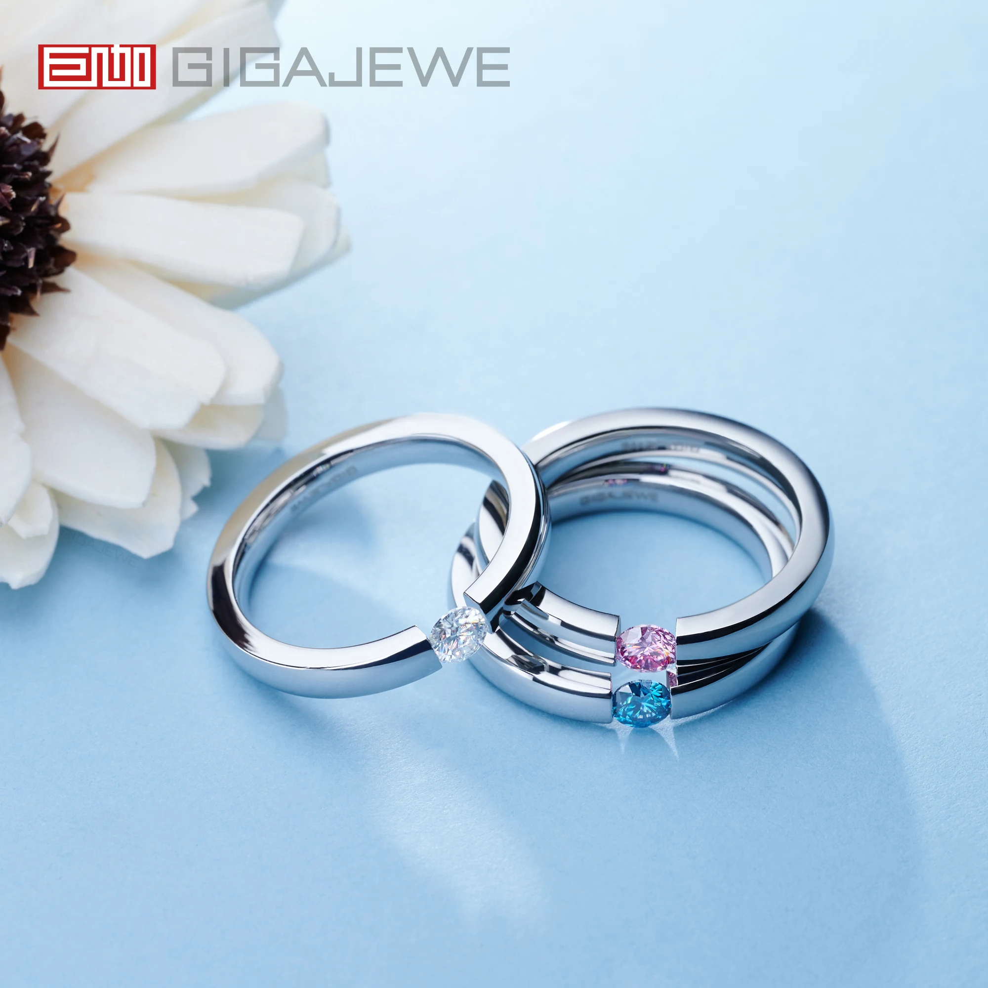 NovaColor Moissanite Mercury Series Rings