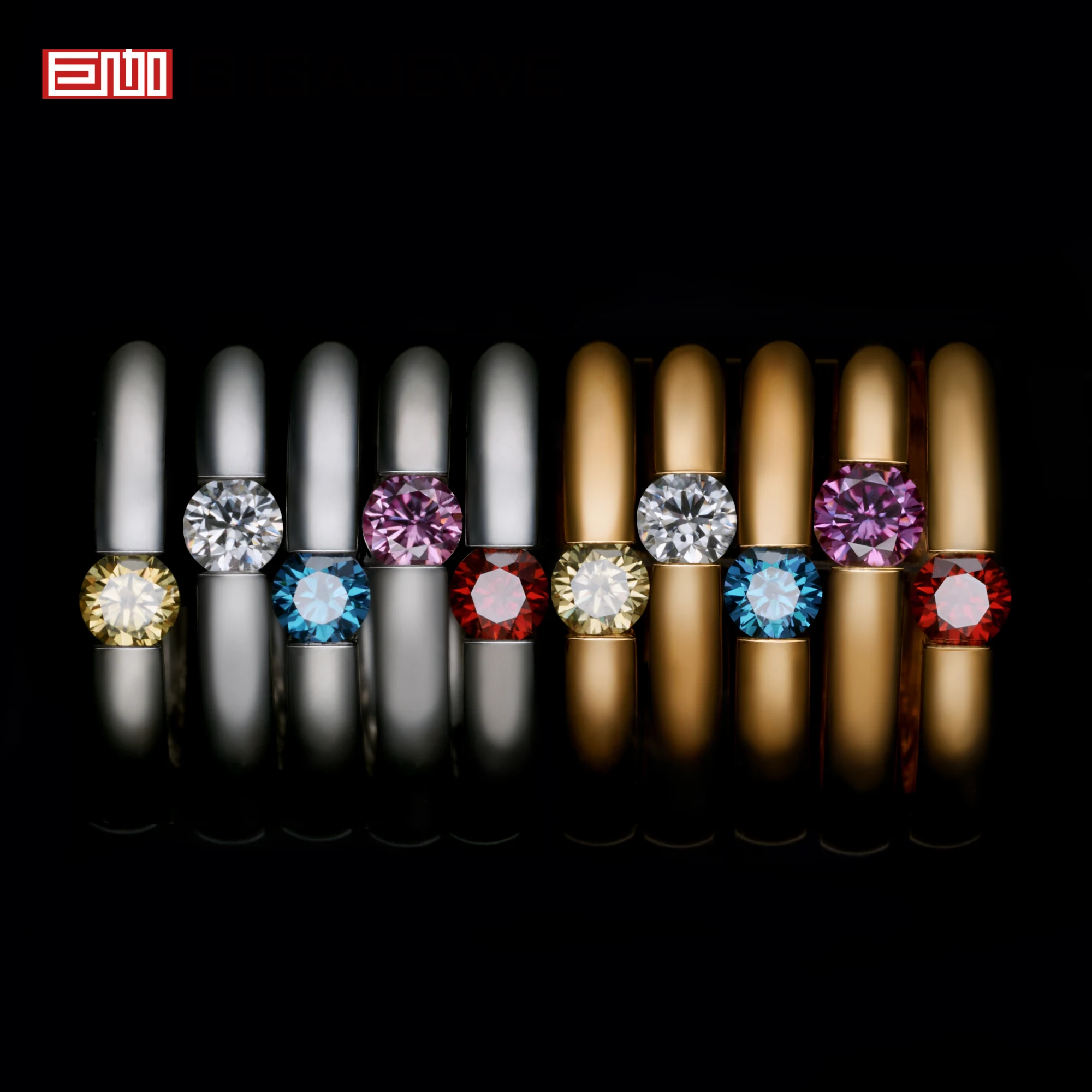 NovaColor Moissanite Mercury Series Rings