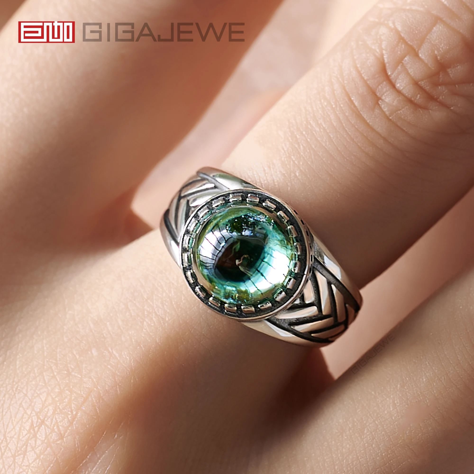 10mm Green Moissanite S925 Dewdrop Ring