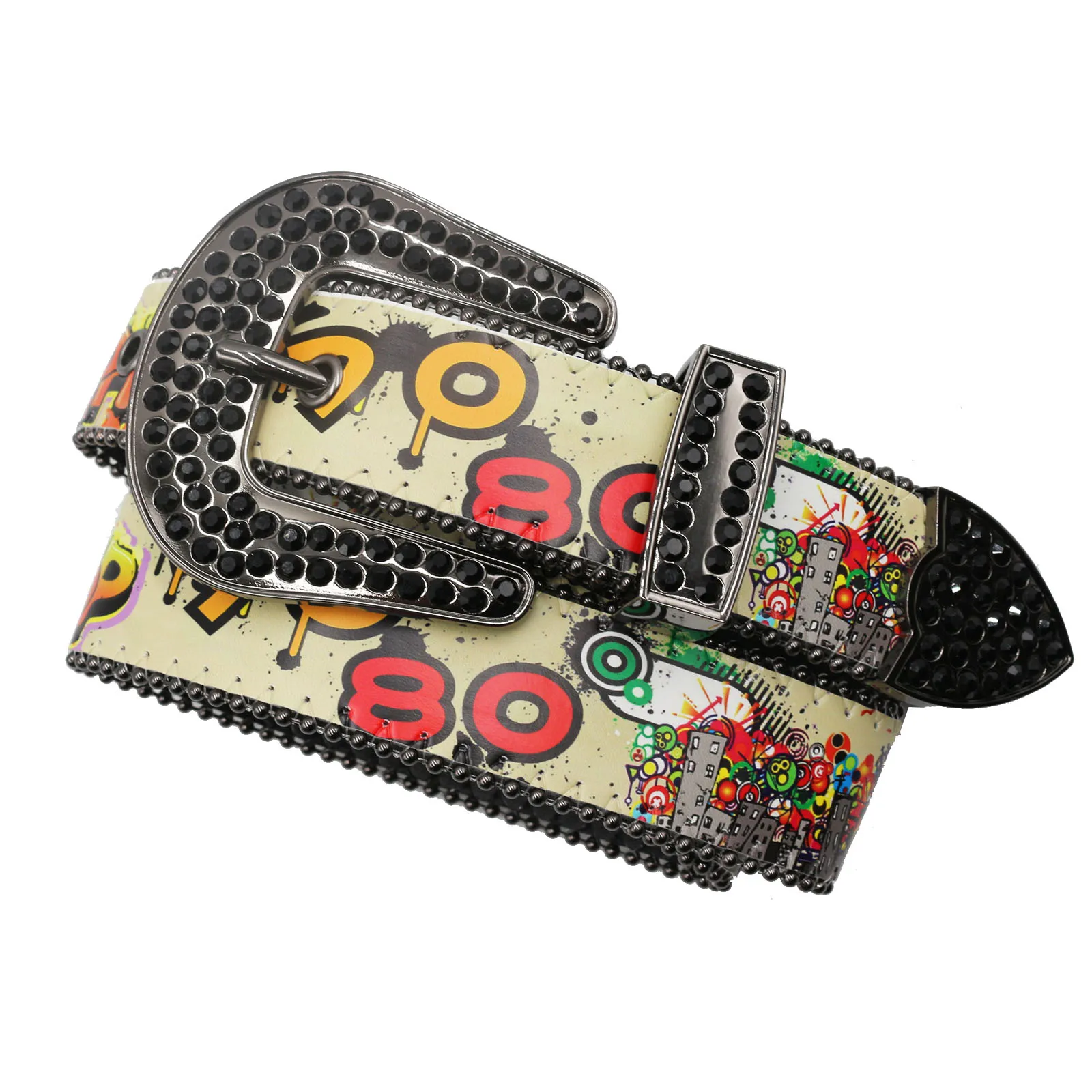 Diamond Rhinestone Wide Colorful Belts