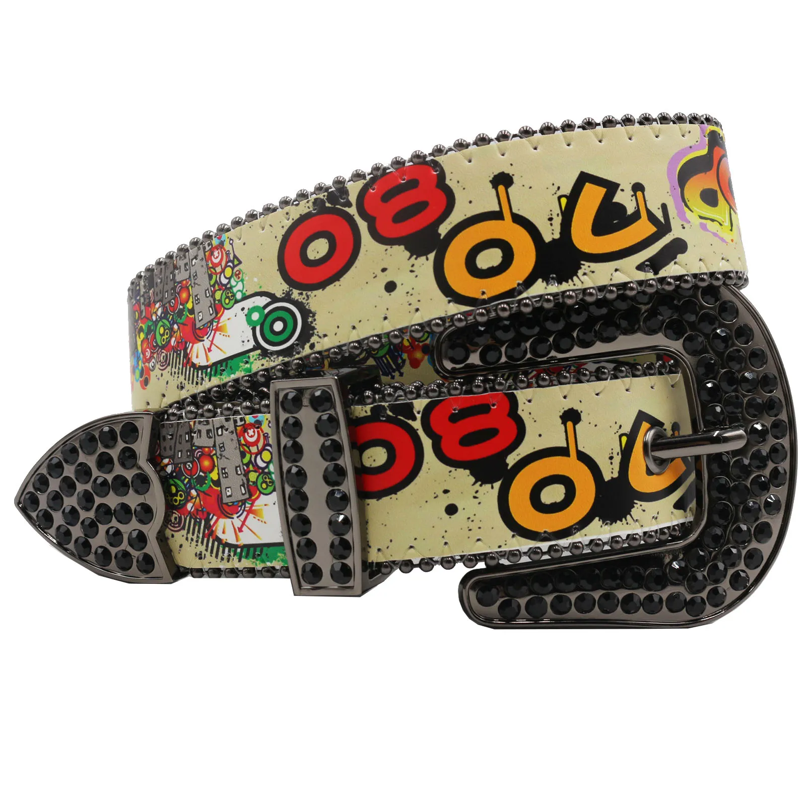 Diamond Rhinestone Wide Colorful Belts