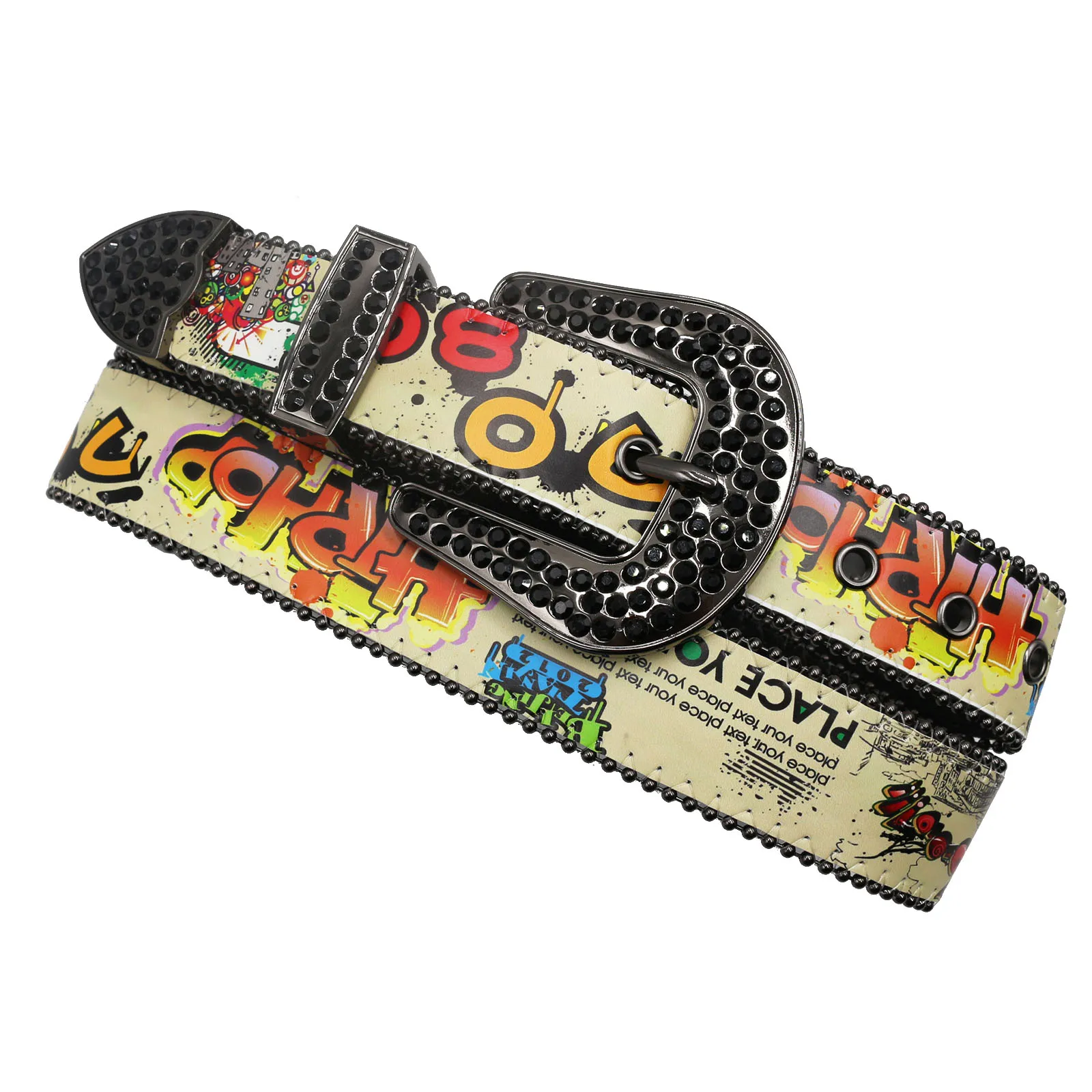 Diamond Rhinestone Wide Colorful Belts