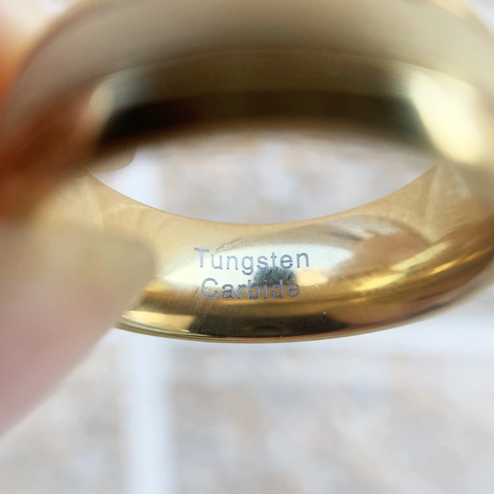 Men's Gold Tungsten Carbide Wedding Band