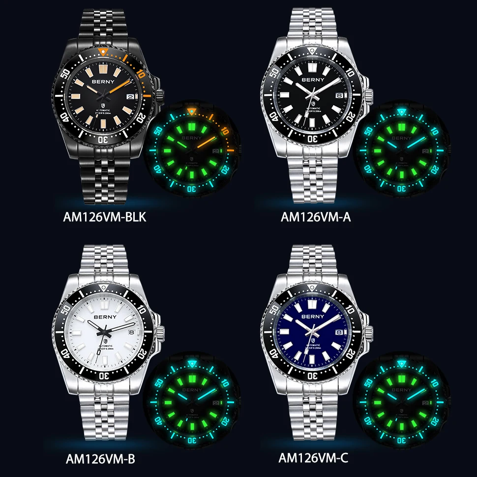 BERNY AM126M Automatic Diver Watch 20ATM