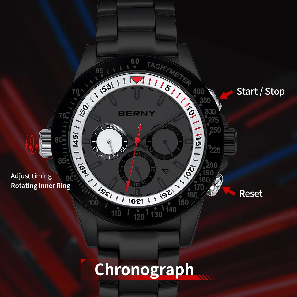 BERNY 2295M Men’s Sport Chronograph Watch