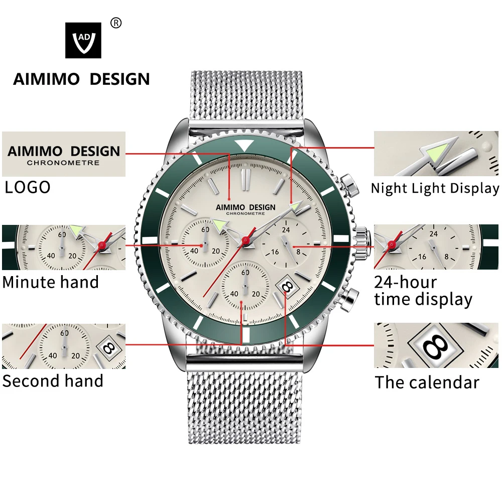 Aimimo Design 9067 Chronograph Business Watch