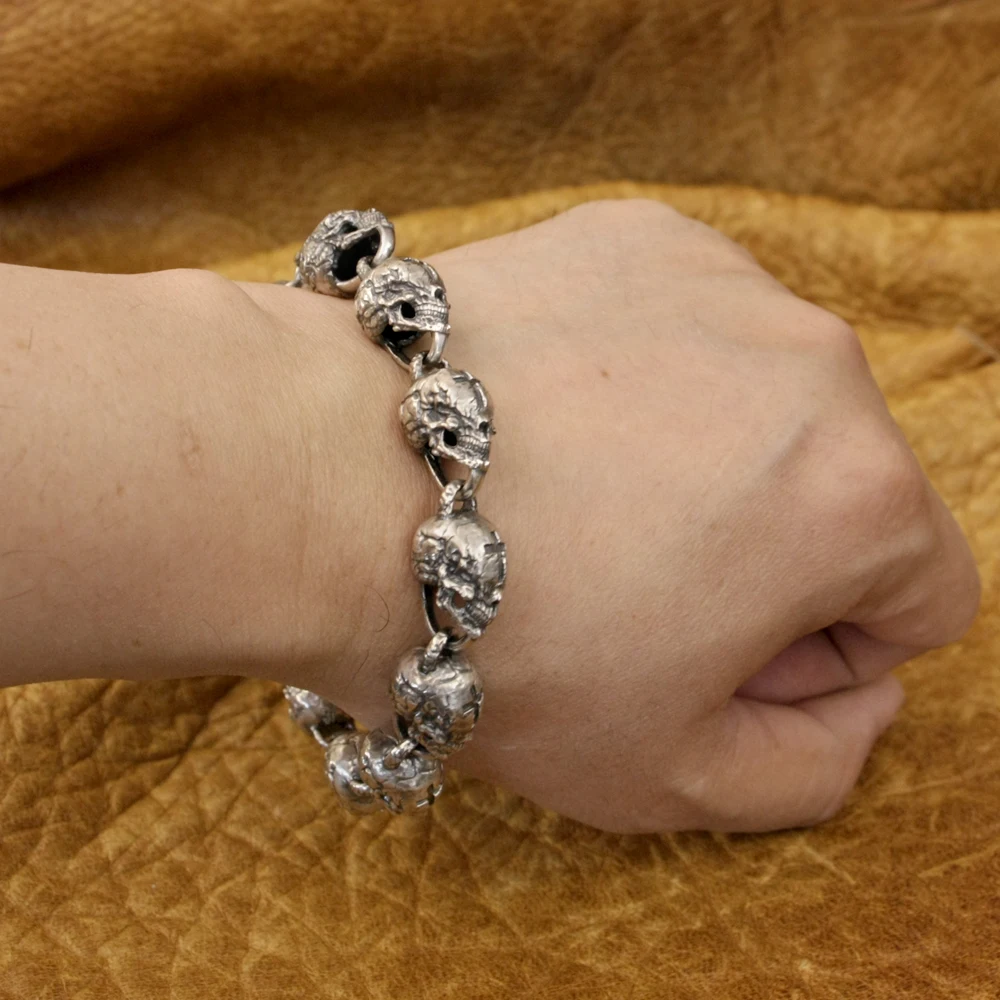 VENOM Cross Skulls Bracelet 925S Silver