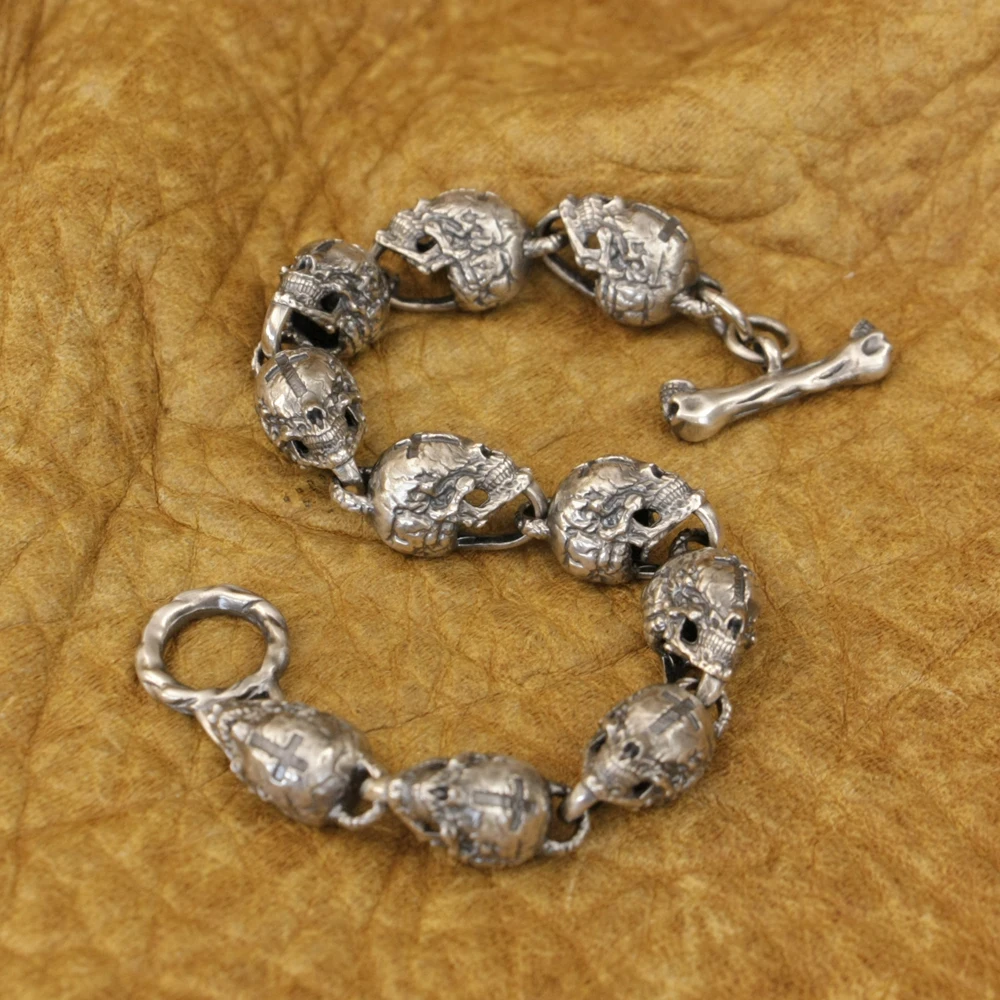 VENOM Cross Skulls Bracelet 925S Silver