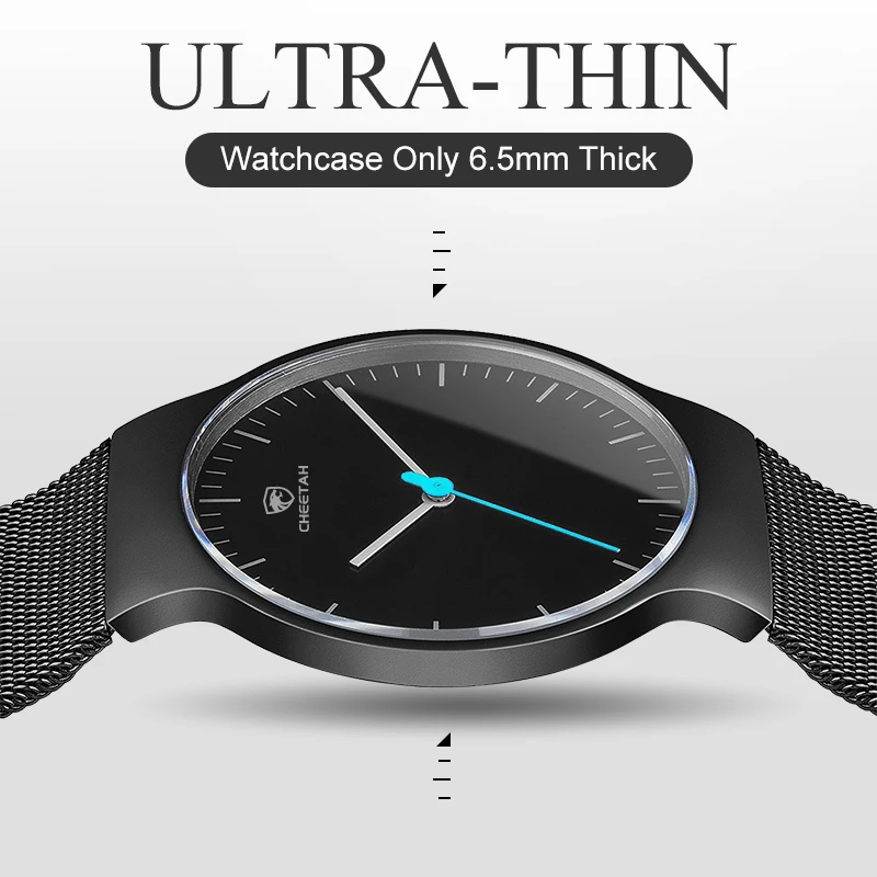 Ultrathin Cheetah Men's Stainless Steel Watch