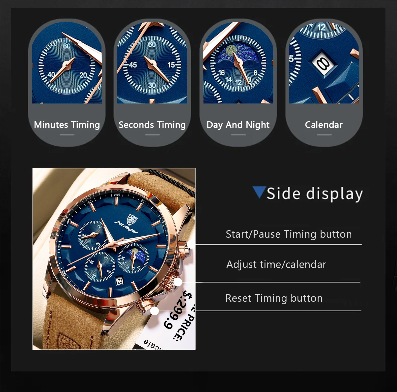 POEDAGAR 928 Men Quartz Watch
