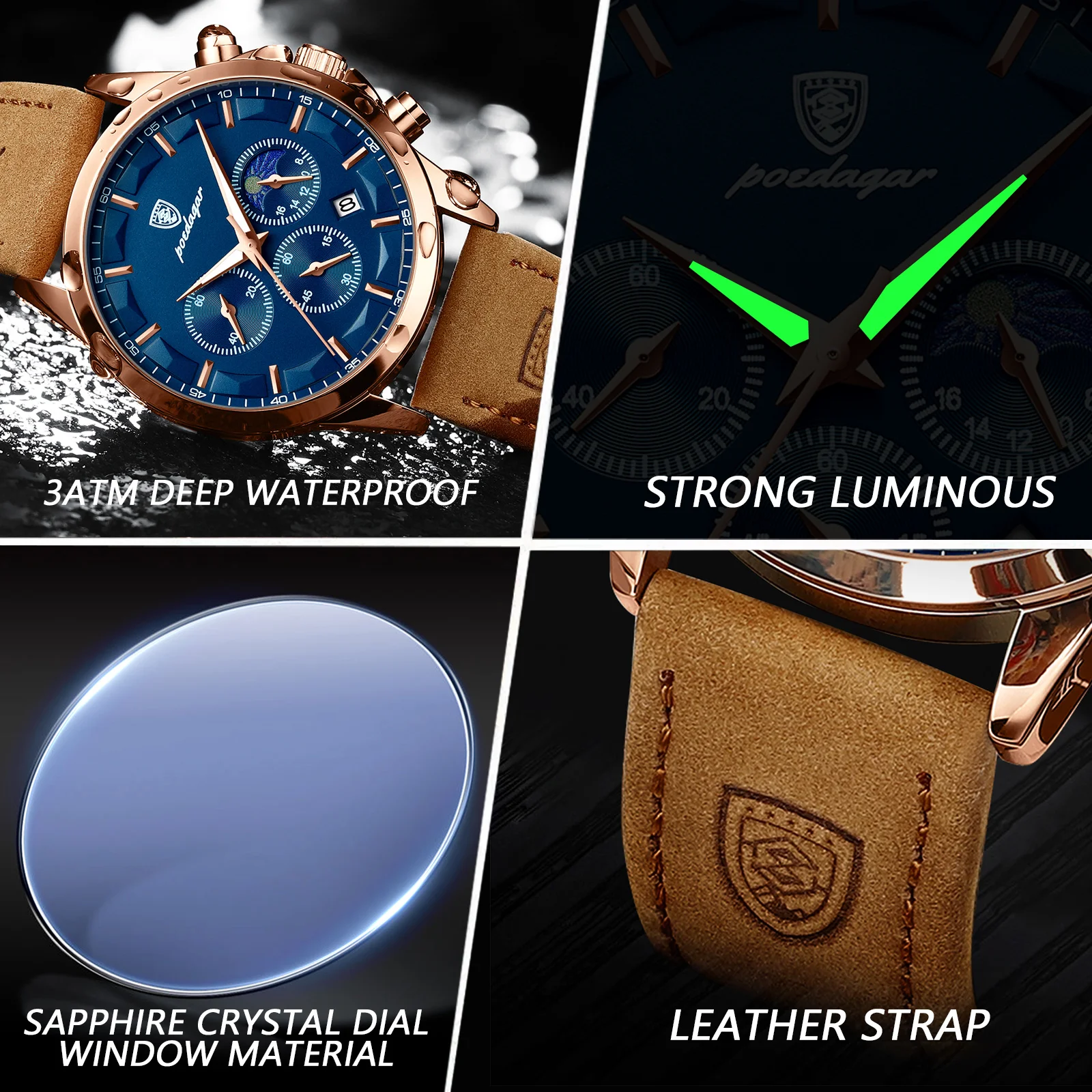 POEDAGAR 928 Men Quartz Watch