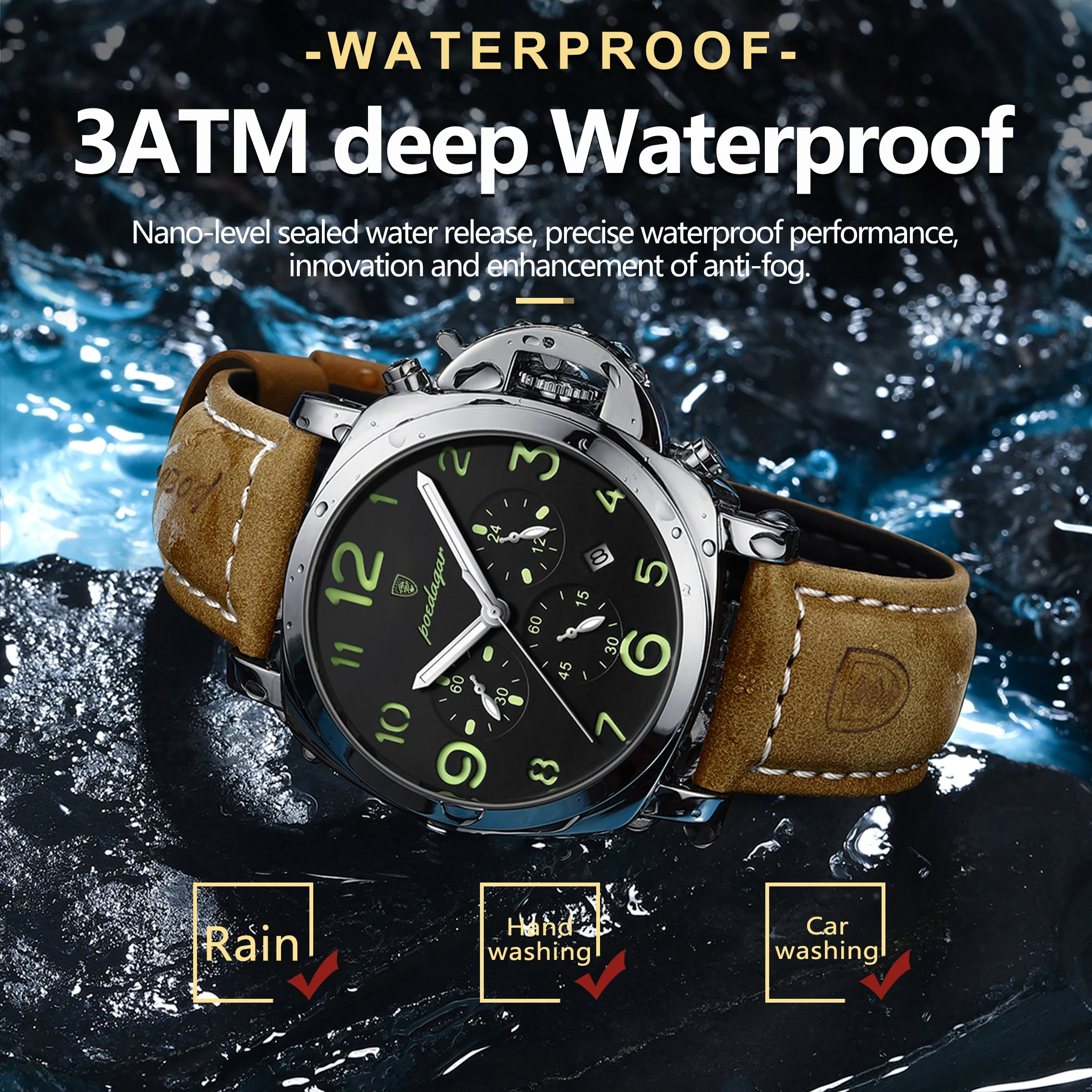 POEDAGAR 859 Military Men's Quartz Watch
