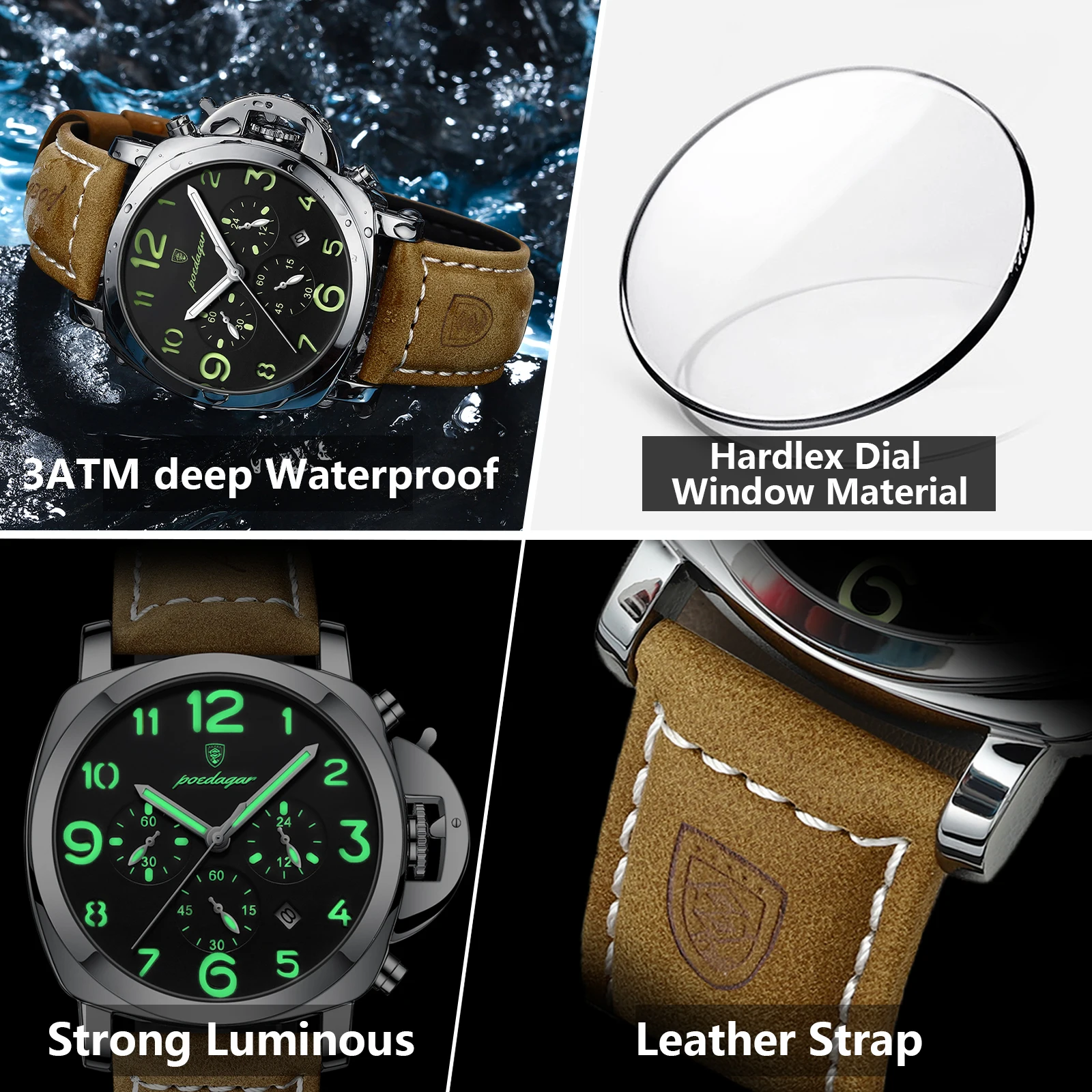 POEDAGAR 859 Military Men's Quartz Watch