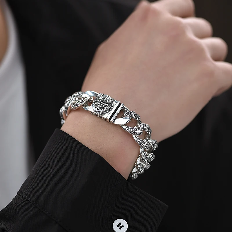 Sterling Silver Dragon Head Bracelet