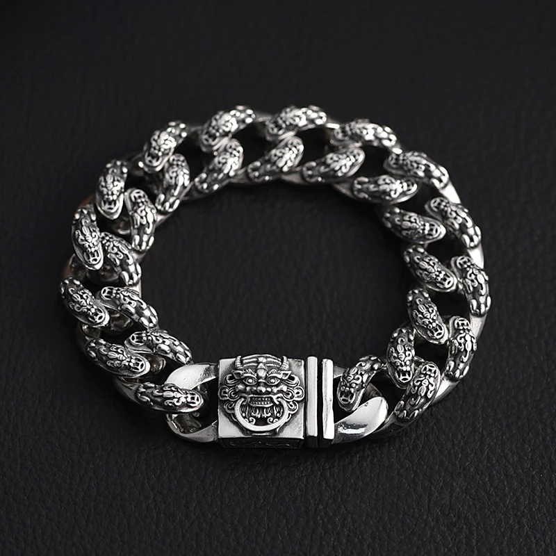 Sterling Silver Dragon Head Bracelet