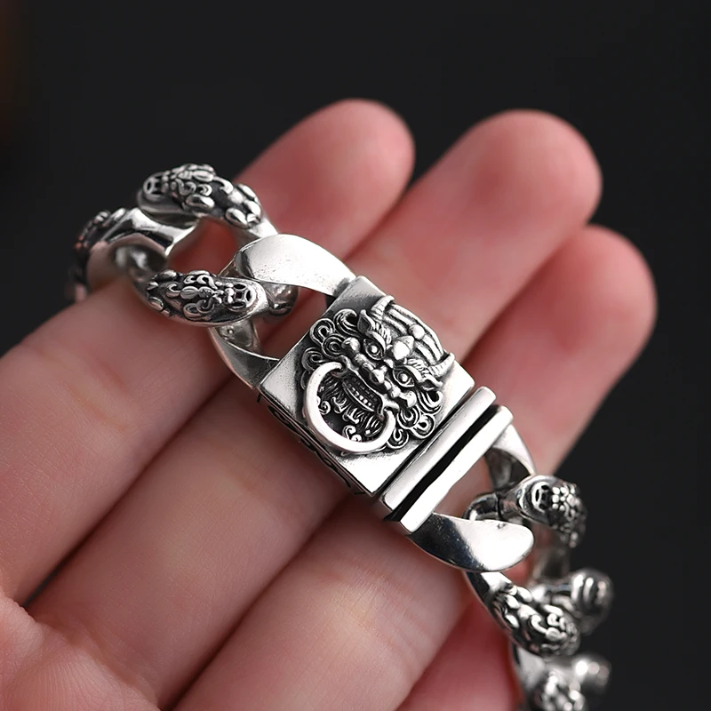 Sterling Silver Dragon Head Bracelet