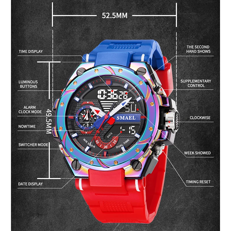 SMAEL 8060 Dual Display Sports Watch