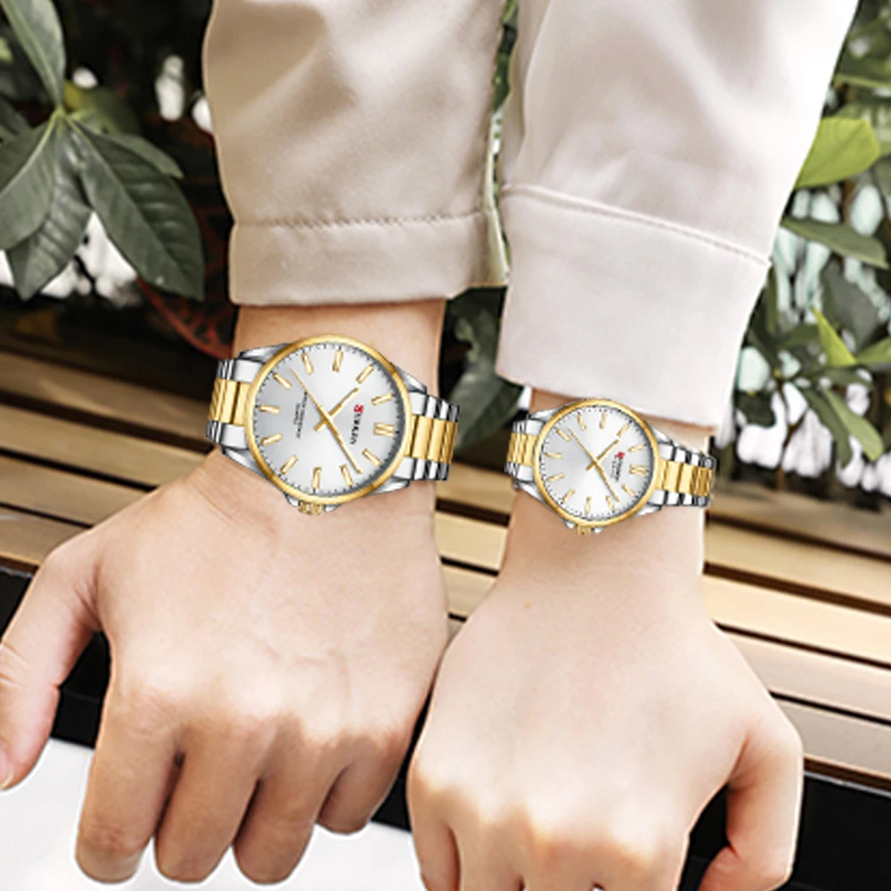 CURREN Couple Quartz Watch Set