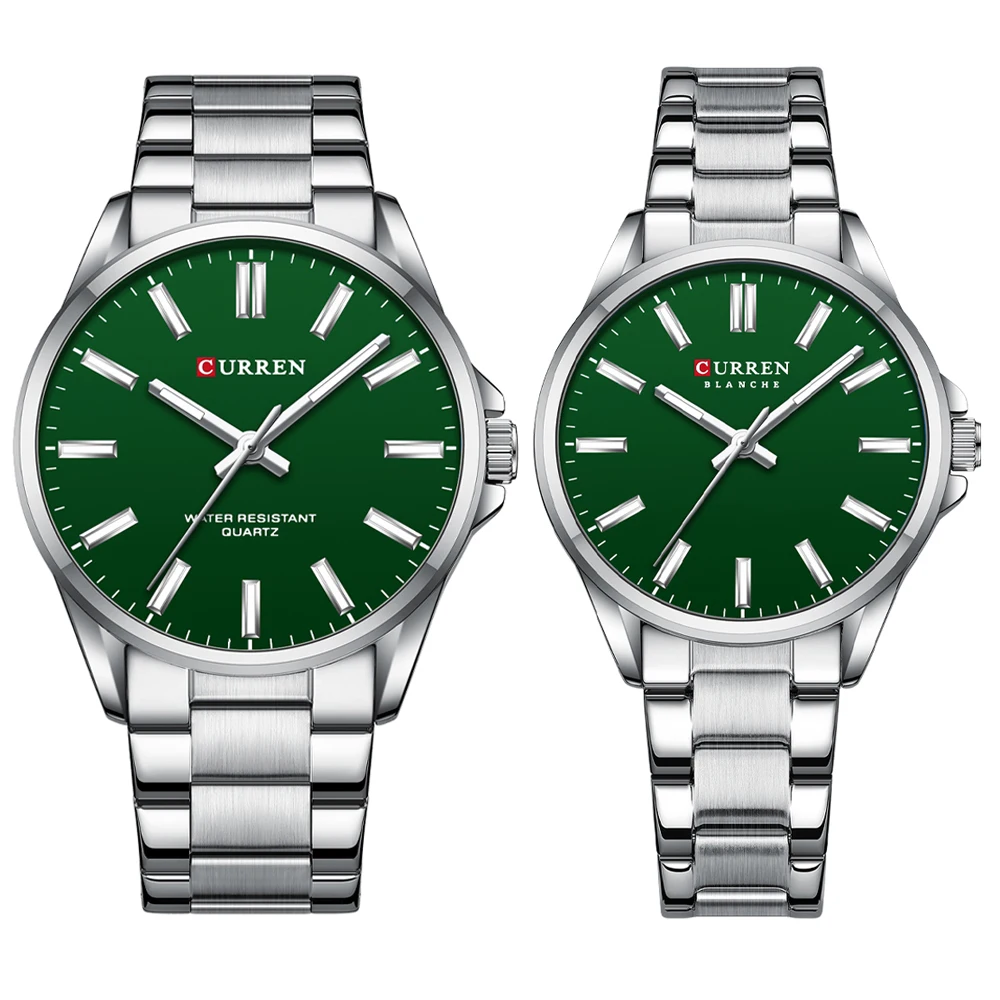CURREN Couple Quartz Watch Set