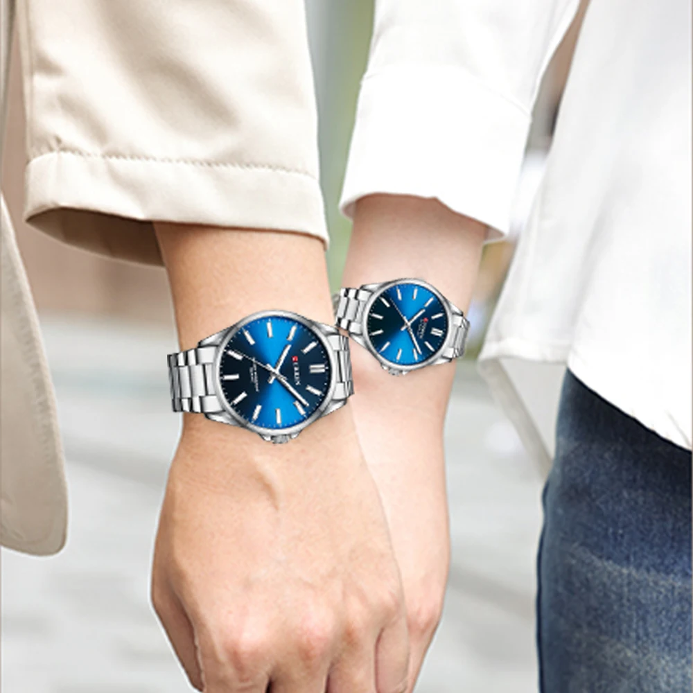 CURREN Couple Quartz Watch Set
