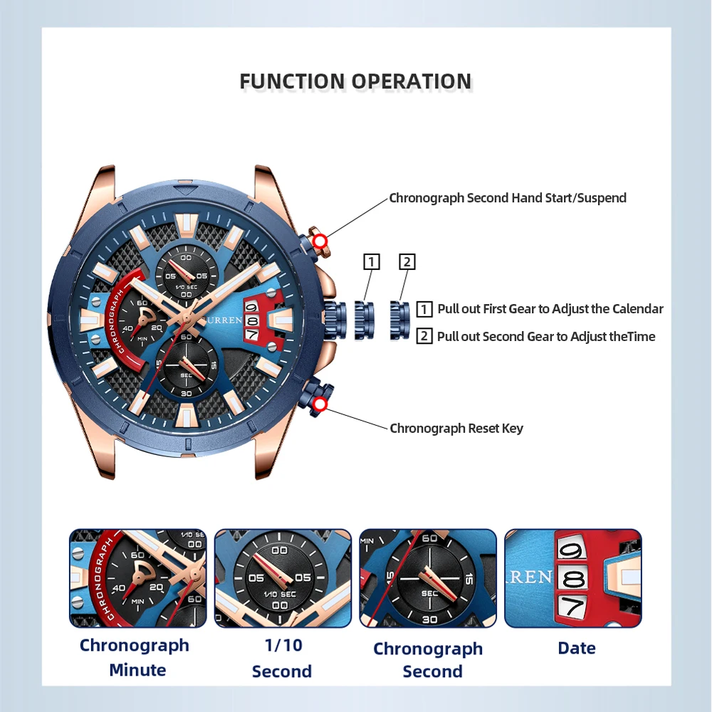 CURREN Men’s Luxury Chronograph Watch