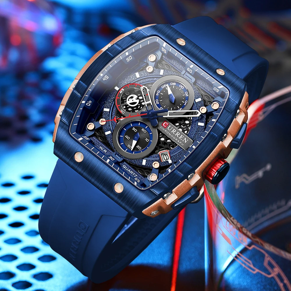 CURREN Men’s Luxury Square Quartz Watch