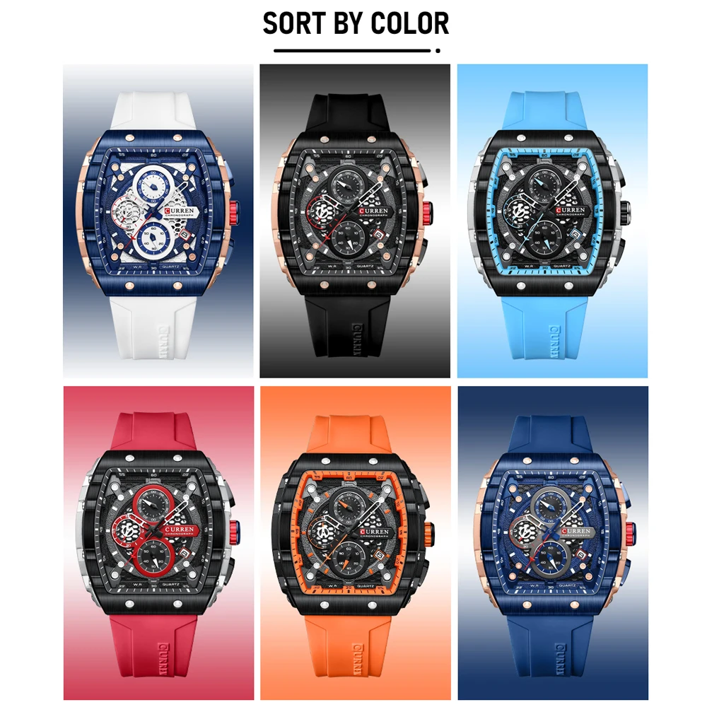 CURREN Men’s Luxury Square Quartz Watch