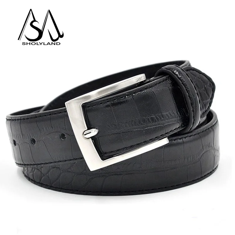 PU Leather Crocodile Pattern Buckle Belt