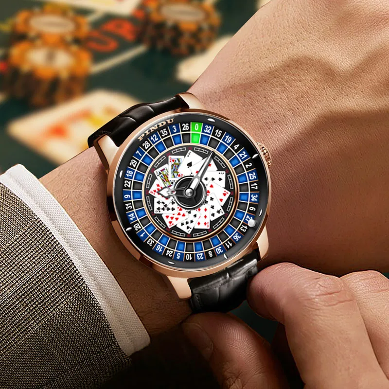 PINDU Las Vegas Roulette Table Theme Watch