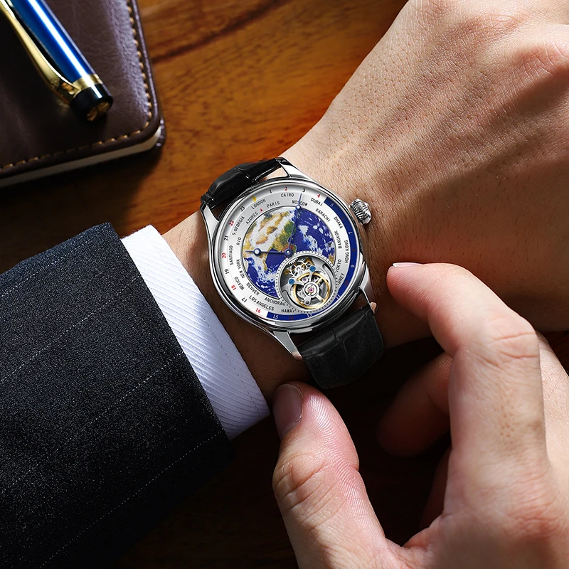 Earth Art Enamel Dial Tourbillon Watch