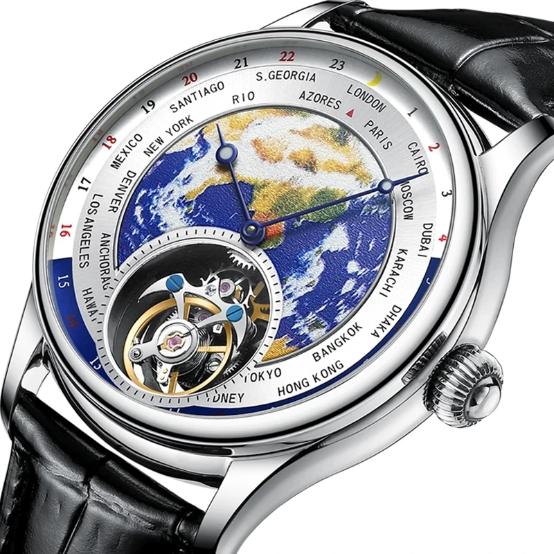 Earth Art Enamel Dial Tourbillon Watch