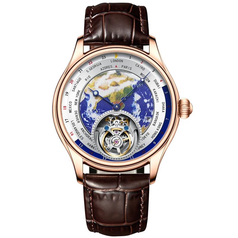 Earth Art Enamel Dial Tourbillon Watch