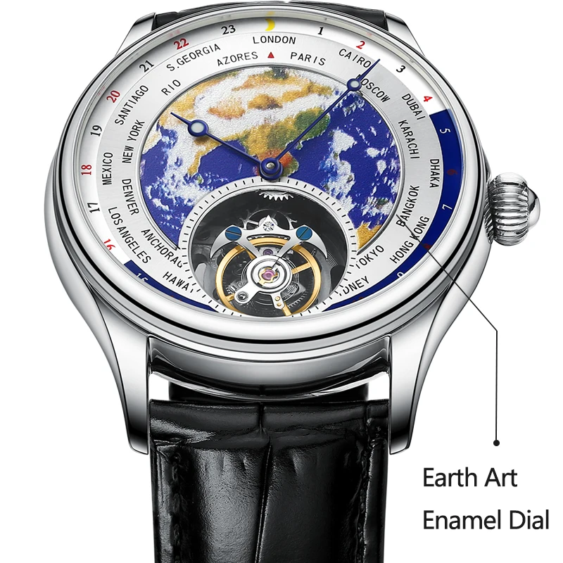 Earth Art Enamel Dial Tourbillon Watch
