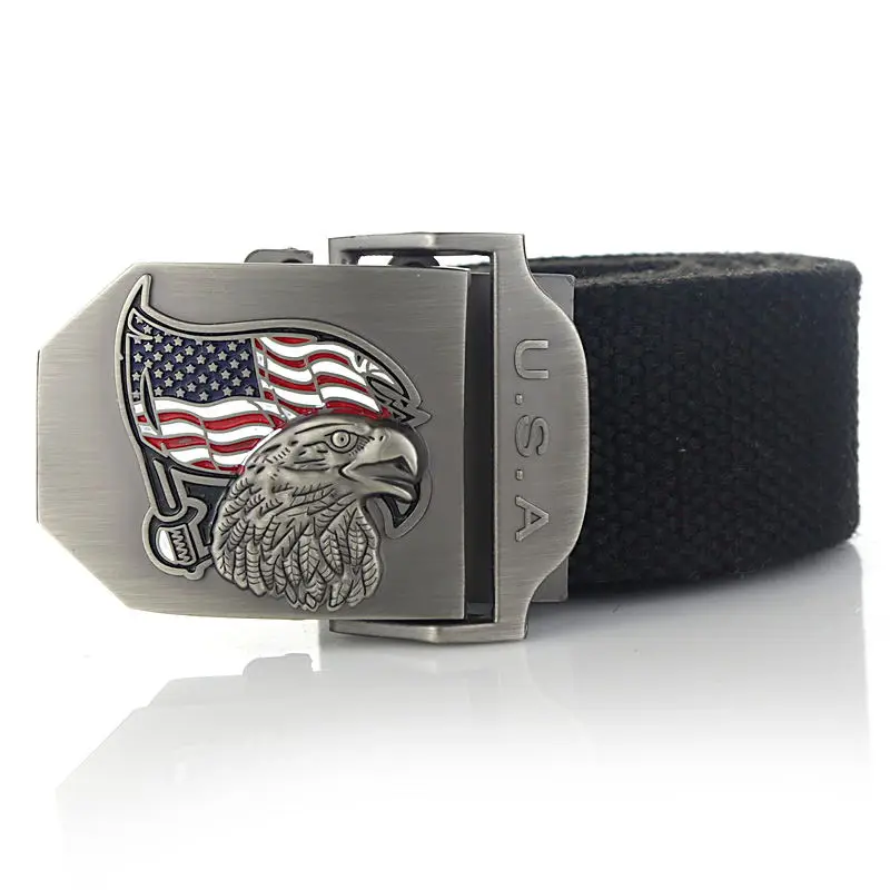 Military Canvas Belt with USA Eagle