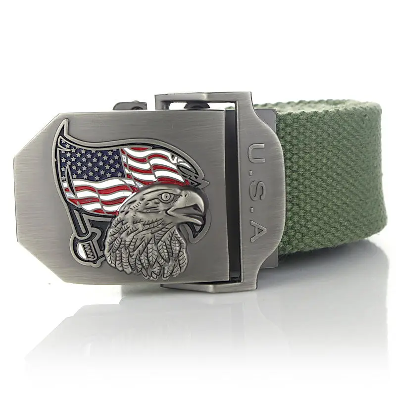Military Canvas Belt with USA Eagle