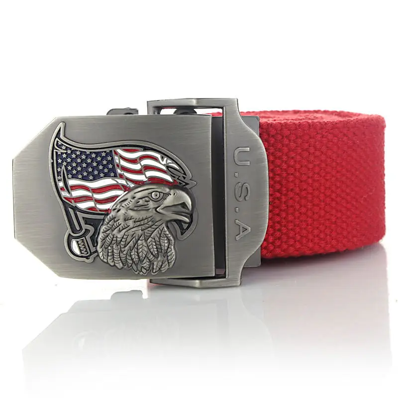Military Canvas Belt with USA Eagle