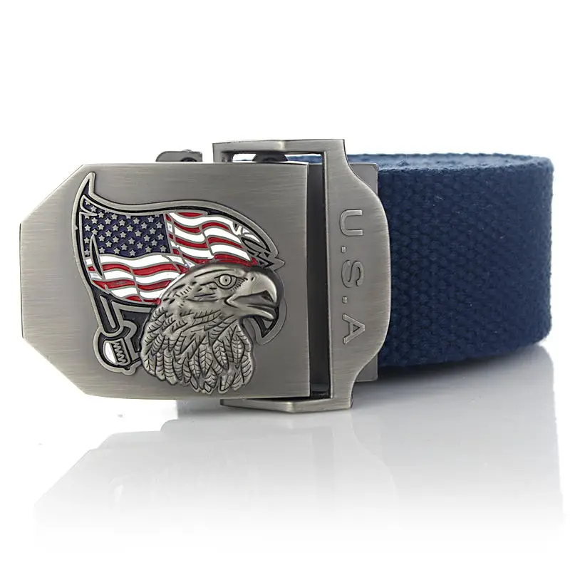Military Canvas Belt with USA Eagle